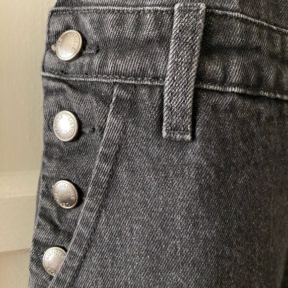 Listicle NWT Black Denim Midi Overall Bib Dress Size S Small - Picture 9 of 11